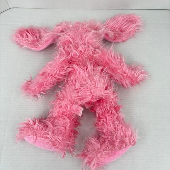 Russ Berrie Fuzzy Wuzzy Bunny Rabbit Plush Hot Pink Floppy Shaggy 14 Inch - Picture 4 of 8
